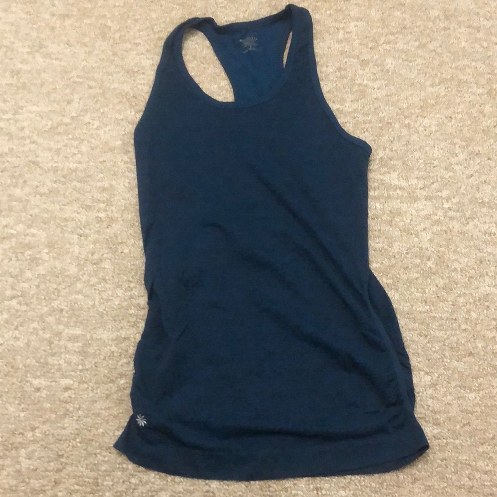 Athleta Turquoise Side Ruched Workout Tank